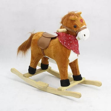 Kids Classic Plush Rocking Horse With Smooth Motion